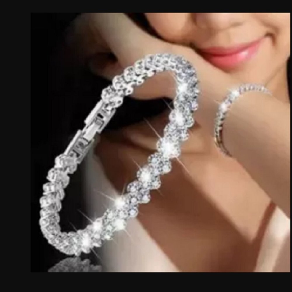 SALE! Classy Fashion Glamour Jewelry Stamped No. 925  Crystal Bracelet